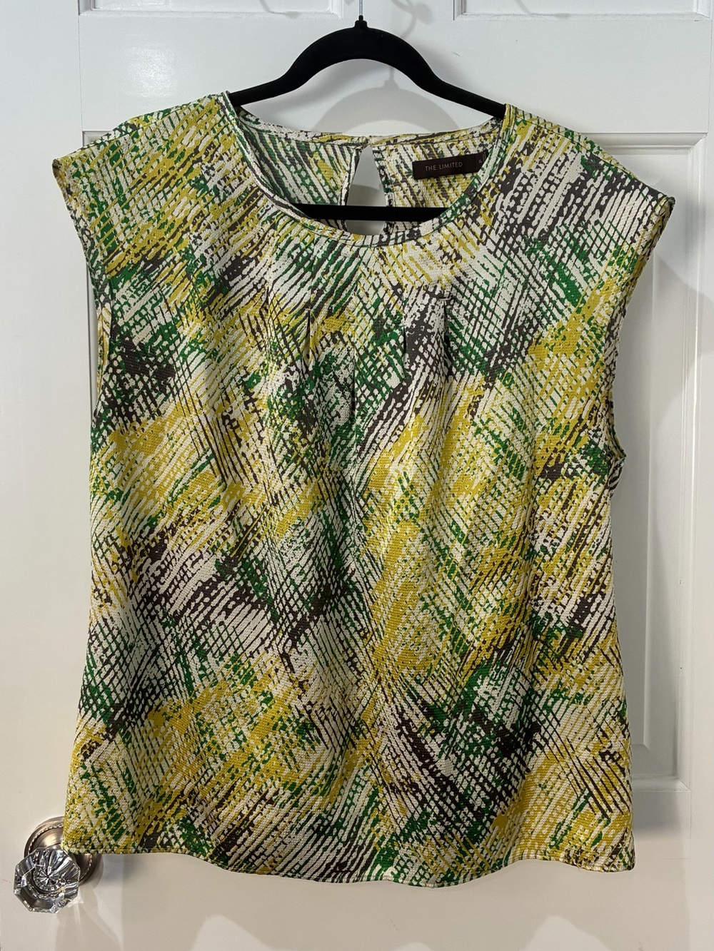 The Limited Dressy Tank Top Shell with MCM abstract design, XL